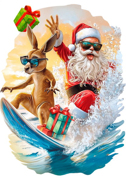 Surfing Santa Puzzle Art Australia