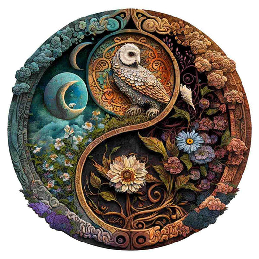Owl yin yang Wooden Puzzle