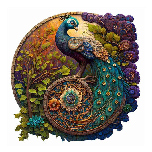 Purple Peacock Wooden Puzzle