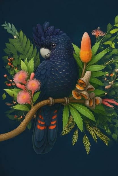 Black Cockatoo Red Tail