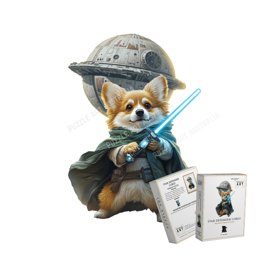 Star Defender Corgi ~ Decorative Wooden Puzzle Puzzle Art Australia