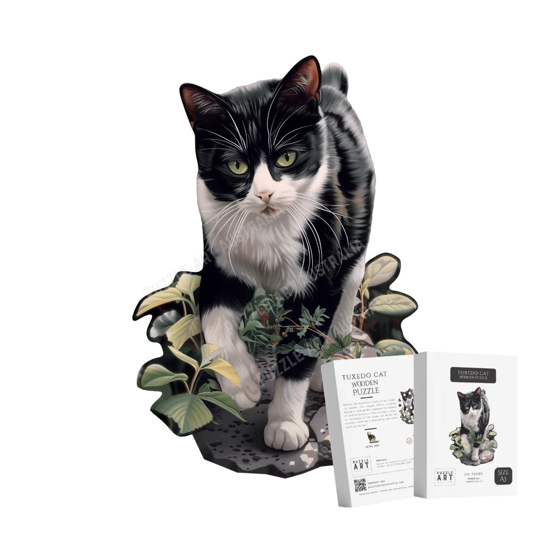 Tuxedo Cat Wooden Puzzle Puzzle Art Australia