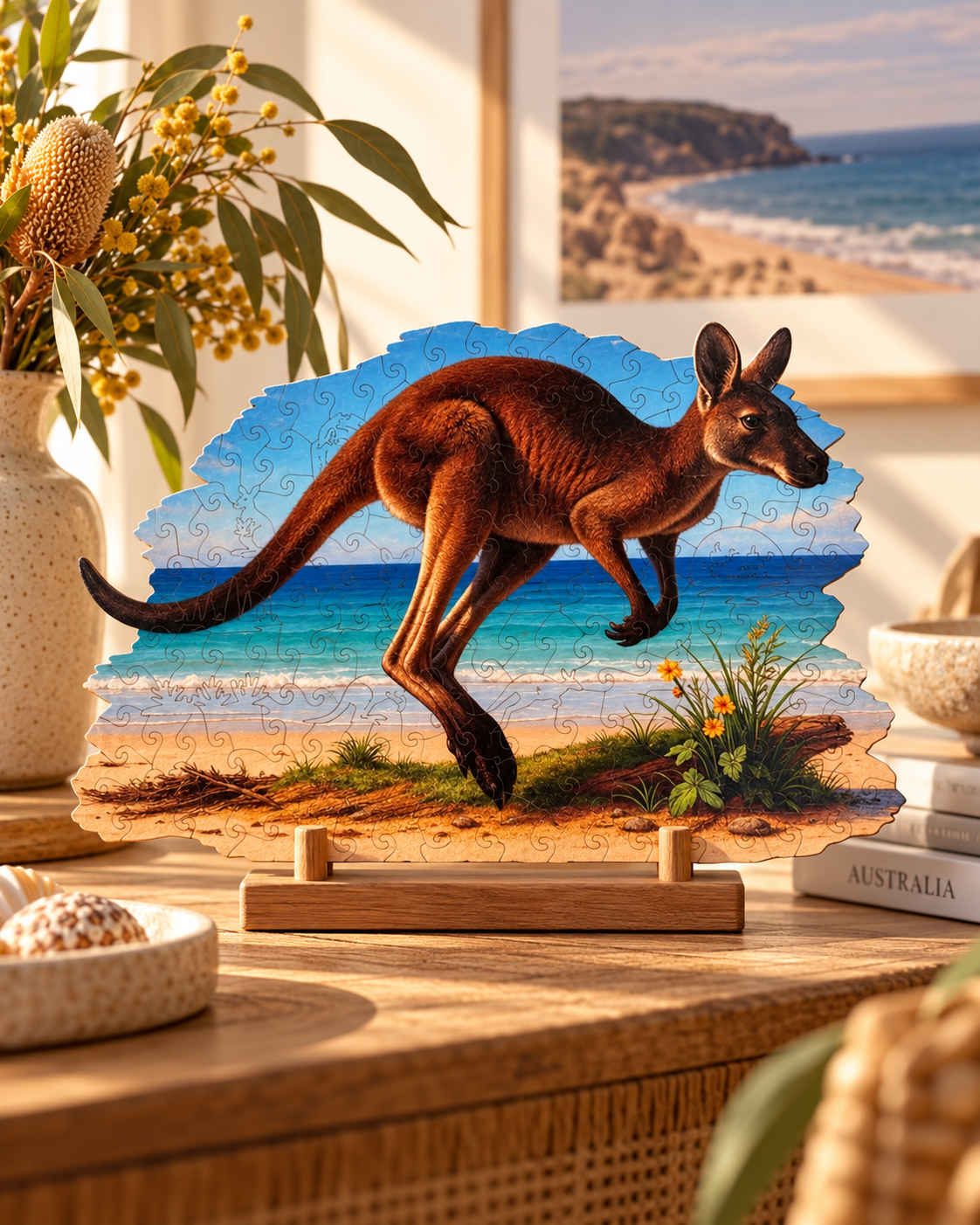 Western Grey Kangaroo ~ Wooden Art Puzzle Puzzle Art Australia