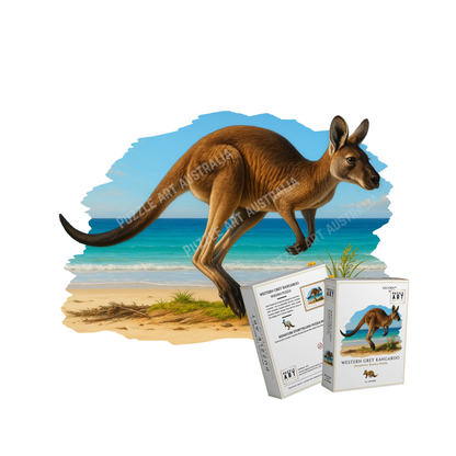 Grey Kangaroo ~ Decorative Wooden Puzzle Puzzle Art Australia