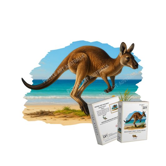 Grey Kangaroo ~ Decorative Wooden Puzzle Puzzle Art Australia