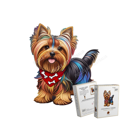 Colourful Yorkie ~ Decorative Wooden Puzzle Puzzle Art Australia